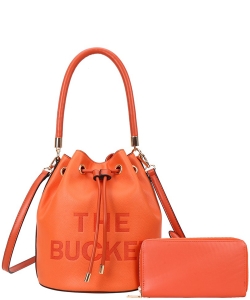 The Bucket Hobo Bag with Wallet TB-9018W ORANGE